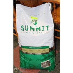 28LB BAG OF SUMMIT LARGE BREED LAMB DOG FOOD. PETS
