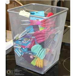 BASKET OF ASSORTED DOG SOCKS. PETS