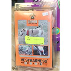 CANINE FRIENDLY VEST HARNESS SIZE M PINK. PETS
