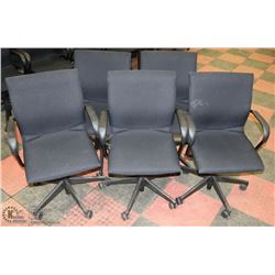 GROUP OF 5 HYDRAULIC LIFT OFFICE CHAIRS AS THEY