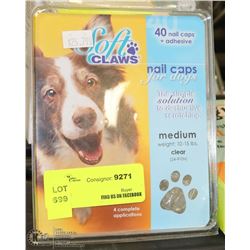 SOFT PAWS 40 NAIL CAP AND ADHESIVE CAPS FOR DOGS.