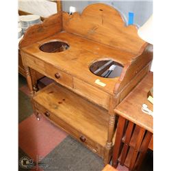 VINTAGE WOOD CHOPPING, KITCHEN CONSOLE WITH 2