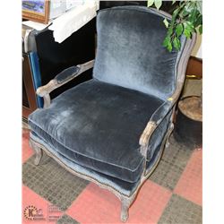 SHOWHOME BLUE AND GREY PARLOUR CHAIR