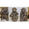 Image 1 : SET OF 3 MONKEY ORNAMENTS.