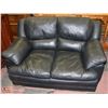 Image 1 : 58"X38" BLACK LEATHERETTE SOFA