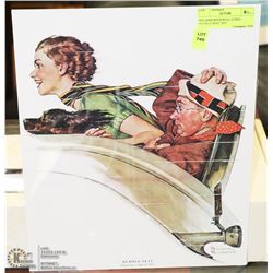 NORMAN ROCKWELL LITHO - RUMBLE SEAT 1935