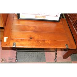 SOLID WOOD AND METAL 38X24X17"T COFFEE TABLE