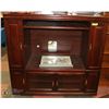 Image 1 : 4 DOOR DARK WOOD TONE ENTERTAINMENT CENTER