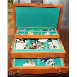 JEWELLERY BOX WITH COSTUME JEWELLERY