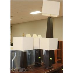 SHOWHOME FLOOR LAMP WITH 3 MATCHING TABLE LAMPS