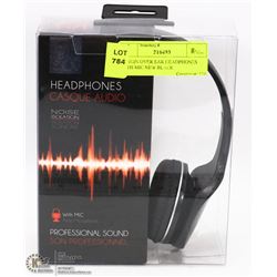 DJ SKIN OVER EAR HEADPHONES WITH MIC NEW BLACK