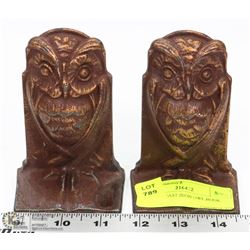VINTAGE CAST IRON OWL BOOK ENDS