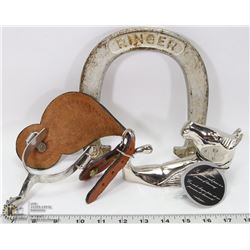 CHROME HORSE COAT HOOK ,VINTAGE RINGER HORSE