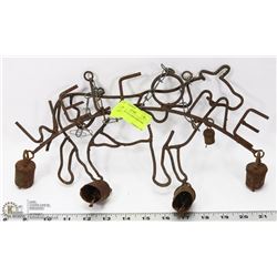 VINTAGE METAL FARM WELCOME SIGN WITH