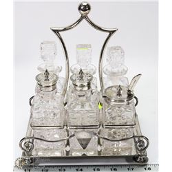 ANTIQUE SILVER PLATED HALL MARKED CRYSTAL