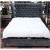 Image 1 : QUEEN FABRIC BEDFRAME WITH BEAUTY REST MATTRESS