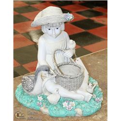 GIRL WITH DUCKS GARDEN STATUE 15"TALL.