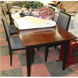 LARGE WOOD BUFFET DININGROOM TABLE WITH 6 CHAIRS