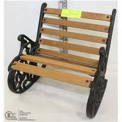 CAST IRON & WOOD MINIATURE ROCKING BENCH