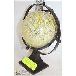 METAL DESK GLOBE 10" TALL