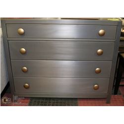 4 DRAWER METAL DRESSER 38"X18"X32"H