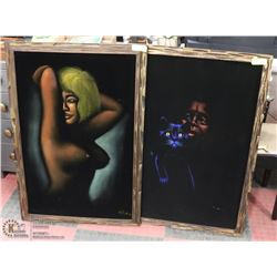 2 BLACK VELVET PAINTINGS SOLD TOGETHER