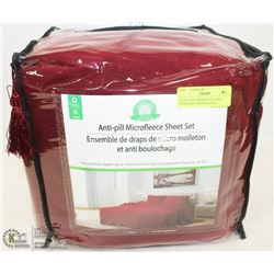 QUEEN CRANBERRY ANTI-PILL SUPER SOFT MICROFLEECE