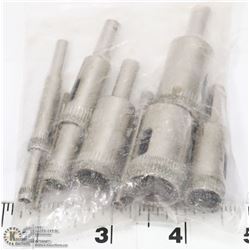 10 PIECE DIAMOND HOLE SAW DRILL BIT SET FOR GLASS