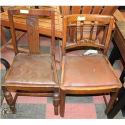 ASSORTMENT OF 2 VINTAGE WOOD SIDECHAIRS