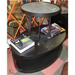 METAL OVAL COFFEE TABLE WITH ROUND END TABLE