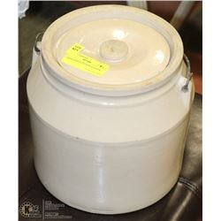 LIDDED HANDLED PICKLE CROCK