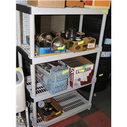 HEAVY DUTY 4 TIER RESIN SHELVES, 36 X 18 X 54