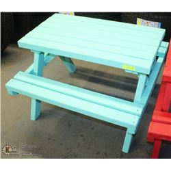 TEAL  WOOD KIDS PICNIC TABLE