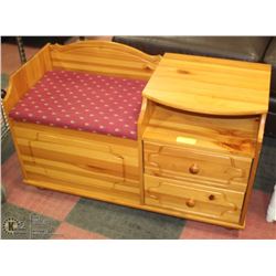 WOOD ENTRANCE BENCH 38 X 15 X 23