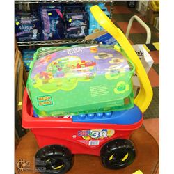 MEGA BLOCKS WAGON WITH BLOCKS. TOYS