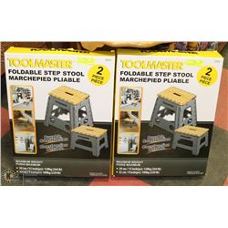 2 NEW TOOL MASTER FOLDABLE STEP STOOLS IN BOX
