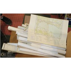 BOX WITH ASSORTED MAPS.