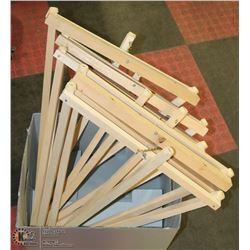 BOX OF WOOD ART EASLES.