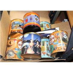 LARGE BOX OF COLLECTIBLE SCOUT TINS SOLD WITH
