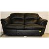 Image 1 : BLACK LEATHERETTE LOVESEAT