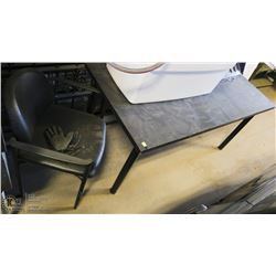 WORK TABLE SOLD WITH LEATHERETTE ARMCHAIR