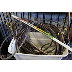 TOTE WITH HEAVY DUTY GARDEN HOSES SOLD WITH 2