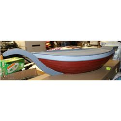 WOODEN OUTDOOR BOAT FIGURINE PLANTERN 36”