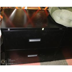 BLACK METAL 2 DRAWER FILING CABINET