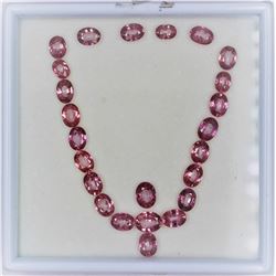 47.76ct Pink Zircon 24pcs Oval cut