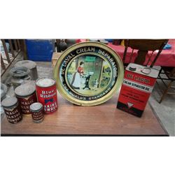 Assortment Of Tins And DeLaval Cream Separator Tray