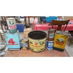 Assortment Of Oil Tins (Whiz, White Rose)