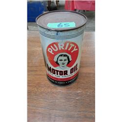 Original Purity Motor Oil Tin, (Nurse) Rare