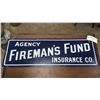 Image 2 : Agency Fireman’s Fund Insurance Co Porcelain Sign 36”x12”