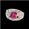 Image 1 : 2.17CT NATURAL RUBY 14K WHITE GOLD RING